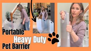 Portable Acrylic Pet Barrier Setup | Clear Freestanding Weighted. No Screws or Hardware.