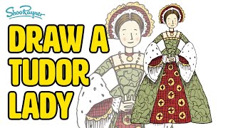 Draw a Tudor Lady - easy step by step spoke tutorial