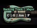 Rock Backing Track C Major 100 BPM C G Am F Guitar Backing Track