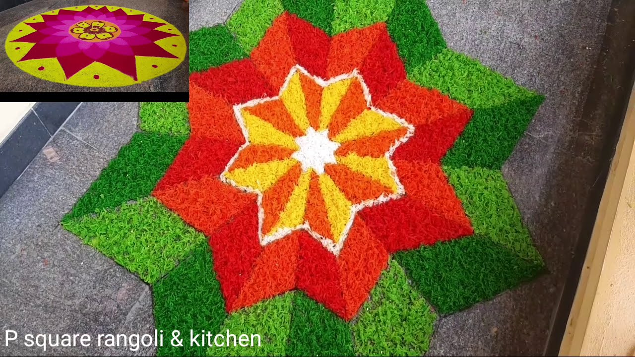 beautiful 3d rangoli design using vegetables by p square