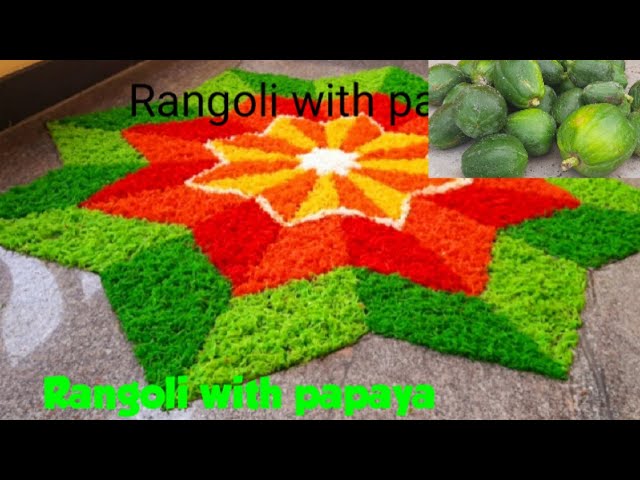 Beautiful 3d rangoli design using vegetables by p square