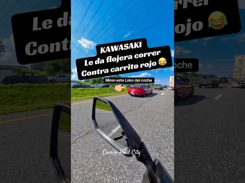 Moto Kawasaki vs automovil #humor #shorts #risas #automobile #moto