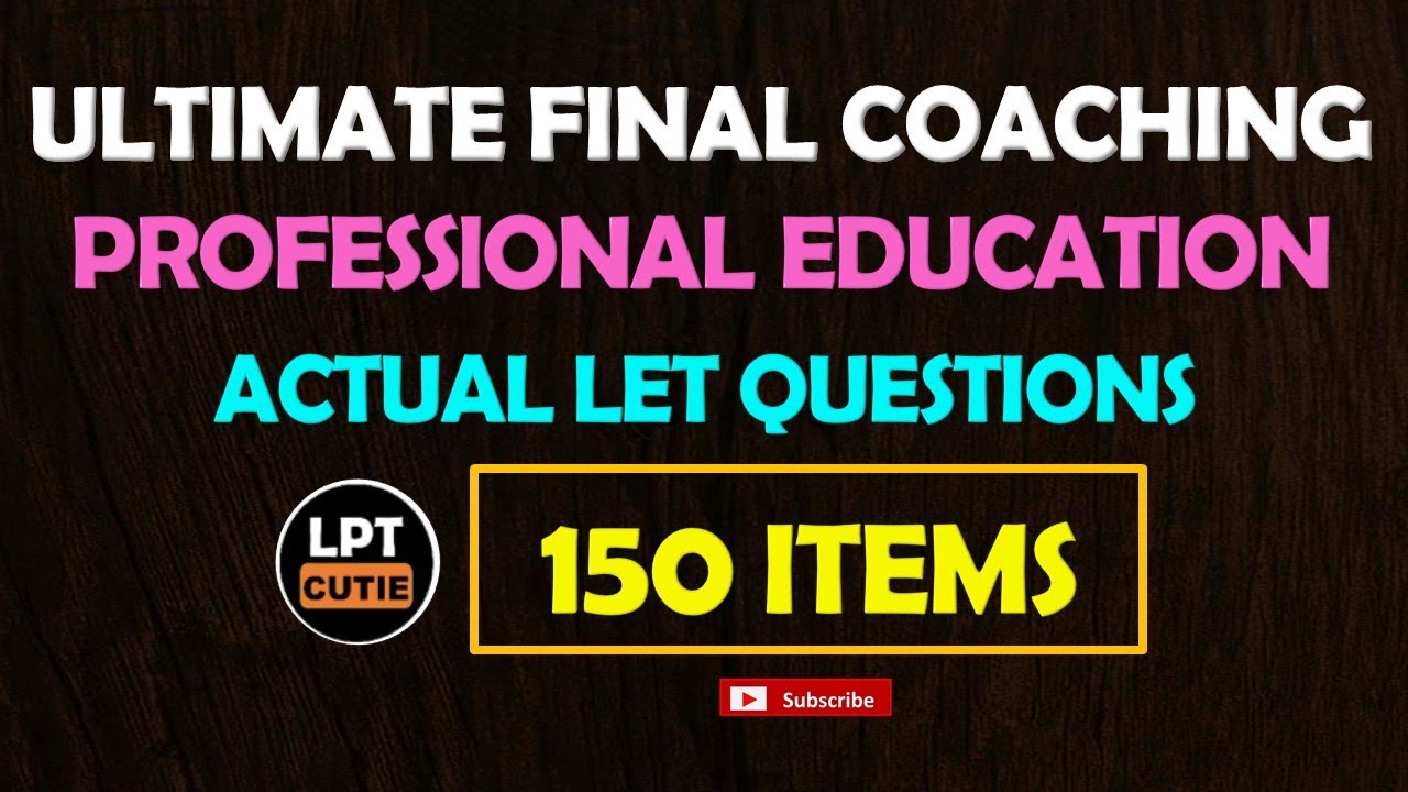 150 items ULTIMATE FINAL COACHING - PROFED