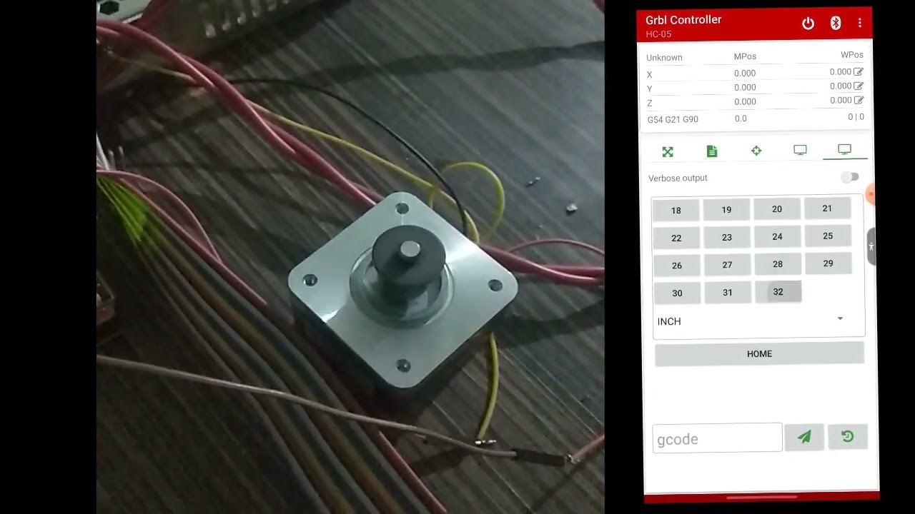 GRBl Controller for stepper motor using android application