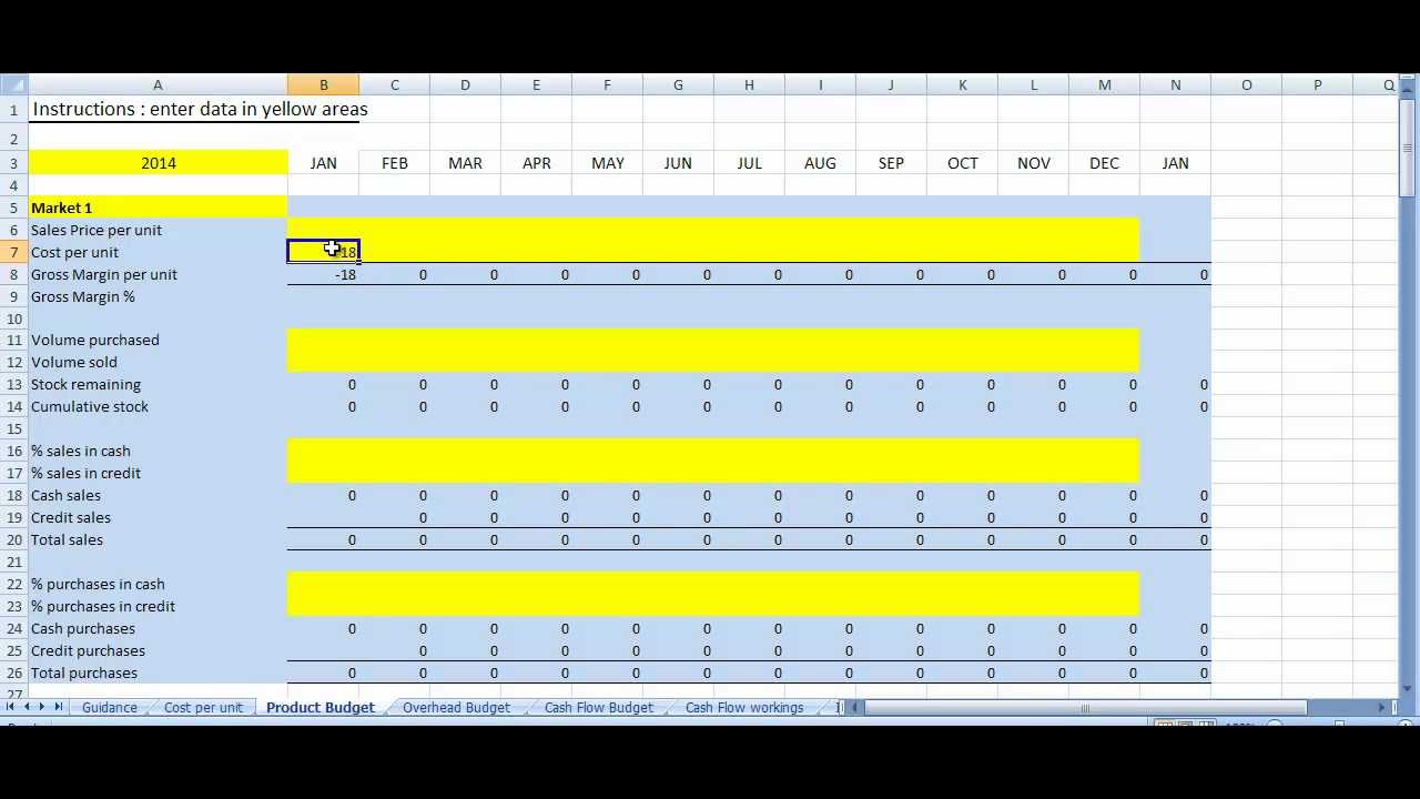 Business Plan excel template