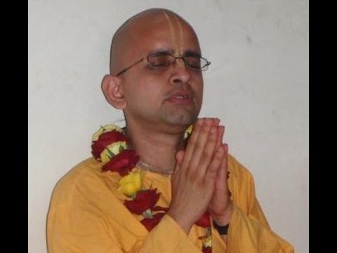HG Radheshyam Prabhu at the deity home welcoming ceremony