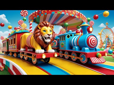 Lucky Lion and the Toy Train Ride | Joyful Lion Song for Kids | Train Adventure Rhyme