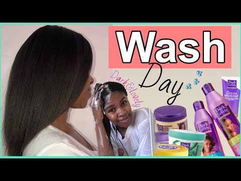 One Brand Full Wash Day||Dark and Lovely  (Relaxed Hair)