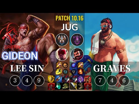 GRF GIDEON Lee Sin vs Graves Jungle - KR Patch 10.16