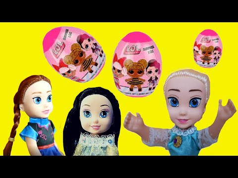 Elsia and Annia lol surprise doll eggs! Present from Snow white