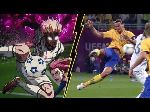 TOP 4 BLUE LOCK GOALS/MOMENTS IN REAL LIFE COMPARISON