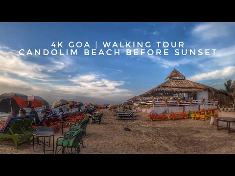 Candolim Beach before Sunset | 4k Goa |  4k Walking Tour | India |