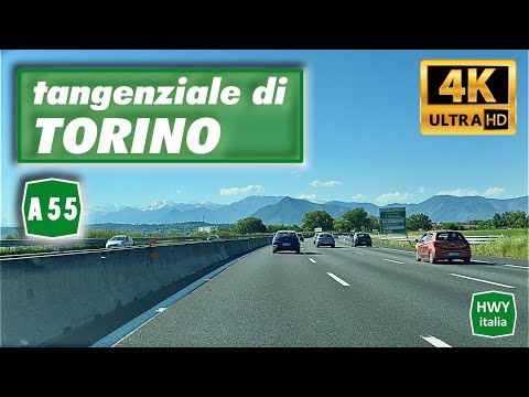 4K | Tangenziale di TORINO Autostrada A55 | Real time