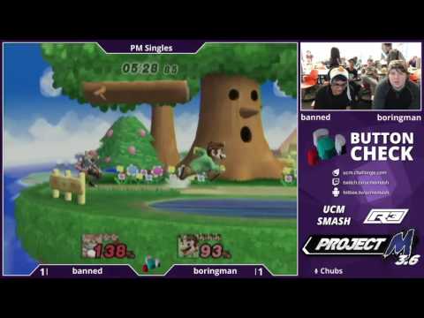 Spark (Sheik) vs Boringman (Mario) - Button Check #6 - Project M - Singles