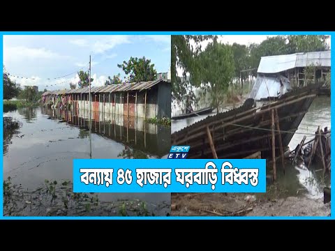 বন্যায় সুনামগঞ্জে ৪৫ হাজার ঘরবাড়ি বিধ্বস্ত