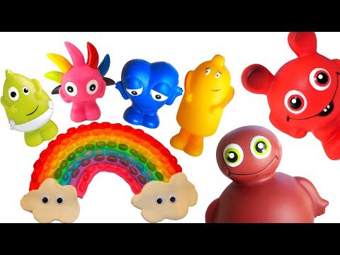 Babblarna gör en regnbåge i Play Doh lera och lär sig färger - Lek och lär för barn på svenska