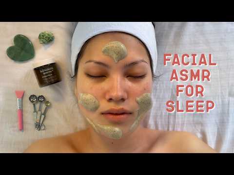 ASMR Face Massage 💆‍♀️ Spa Facial for Glowing Skin 🌙 No Talking