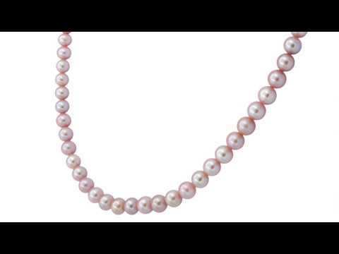 TELEIOS LUXE 18K GOLD PURPLE PEARL 7-8 MM STRAND NECKLACE - TL0000141