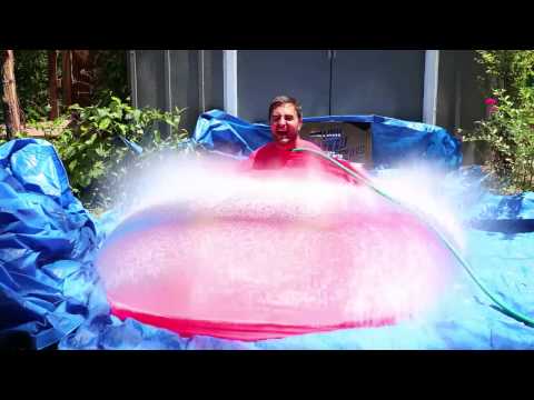 6ft Man in 6ft Giant Water Balloon     4K    The Slow Mo