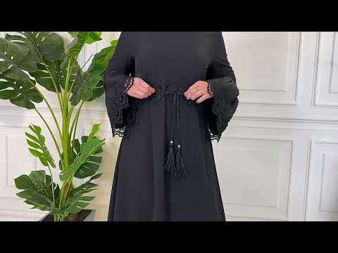 Modern Lace Black Abaya Dress For Muslim Women | Abaya Dress | Muslim Dress