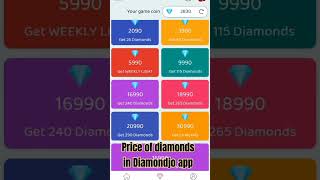 Price of diamonds in diamondjo app #freefire #goldroyale #funny #diamond #battleroyale