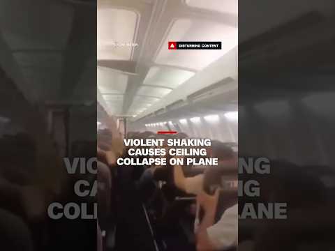 Violent shaking causes ceiling collapse on plane
