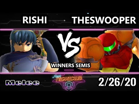 Hax’s Nightclub S1E9 Winners Semis - Rishi (Marth) Vs. TheSWOOPER (Samus) Smash Melee - SSBM