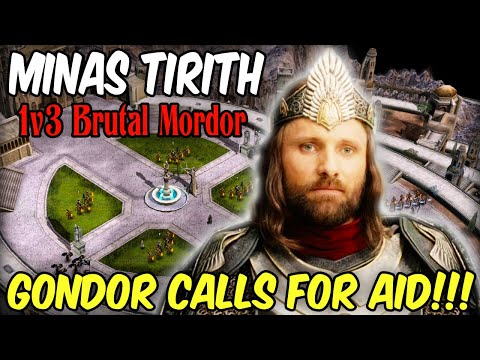 Can I DEFEND Minas Tirith vs 3 BRUTAL Mordor AIs? (BFME)