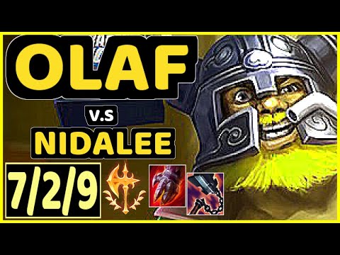 ANDA (OLAF) vs NIDALEE - 7/2/9 KDA JUNGLE GAMEPLAY - NA Ranked GRANDMASTER