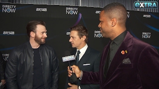 Chris Evans & Jeremy Renner Talk Taylor Swift and Beyoncé's Pregnancy at Super Bowl Pre-Party