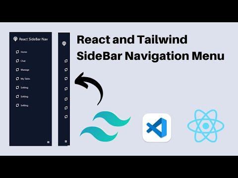 Sidebar Navigation Menu Tutorial using React js and Tailwind css  | React js and tailwind css