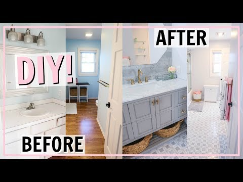 DIY BATHROOM TRANSFORMATION! INCREDIBLE BEFORE AND AFTER MAKEOVER | Alexandra Beuter Video