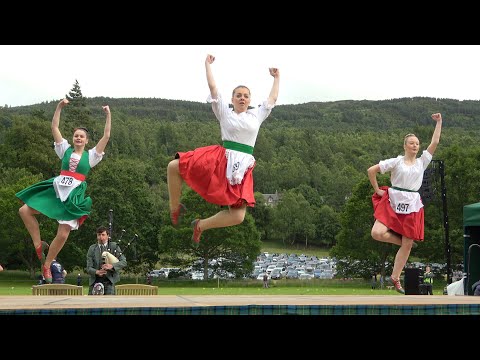 Competitors in the Irish Jig, Scottish dance heats during 2022 Kenmore Highland Games in Scotland