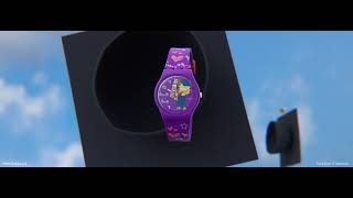 Swatch x The Simpsons CLASS ACT (34mm) Purple Lisa-Printed Dial / Purple Silicone Strap