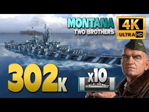 Battleship Montana on map Two Brothers, 301k damage - World of Warships