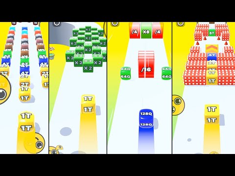 Jelly Run 2048 ULTIMATE Gameplay | 4 Shape Play Showdown! | 16F vs 1U vs 2048e Battle!