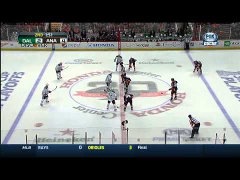 Colton Sceviour slapshot goal 4-2 Dallas Stars vs Anaheim Ducks 4/16/14 NHL Hockey.