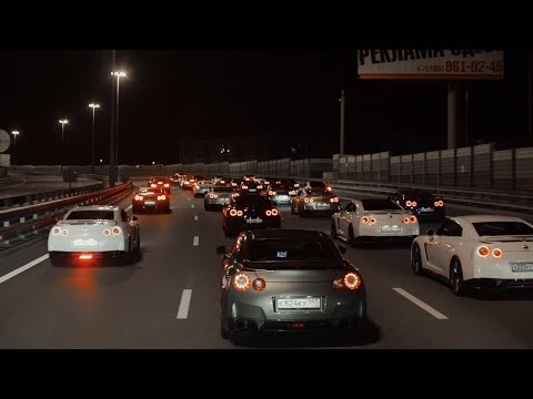 40 GT-R's in Moscow. Godzillas meeting.