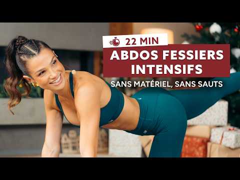 22-MIN INTENSIVE ABS-GLUTES! No equipment, no jumping - Christmas With Sissy