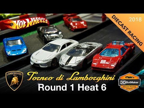 Round 1 Heat 6 - Tournament of Lamborghini - Hot Wheels Diecast Racing