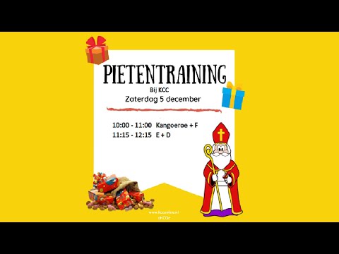 Registratie van de Pietentraining bij KCC/CK Kozijnen 2020