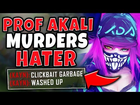 PROFESSOR AKALI VS. HUGE HATERS IN HIGH-ELO! (INSANE 1 HP AKALI OUTPLAY) - League of Legends
