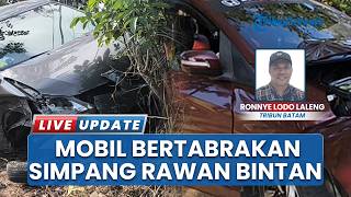 Adu Banteng 2 Mobil di Bintan Kepri, Alami Ringsek Parah di Bagian Depan Kendaraan
