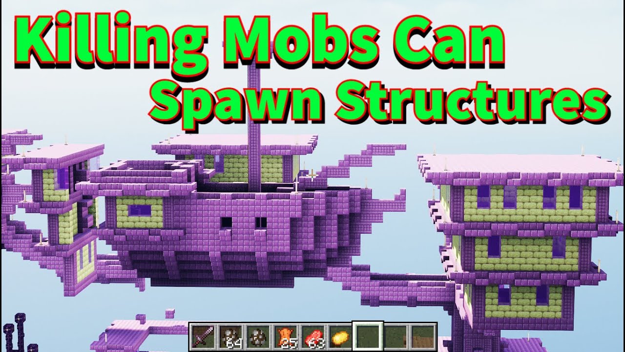 Killing Mobs Can Spawn Structures Data Pack 1.16.5 - Mobs Gives Random Structures in Minecraft
