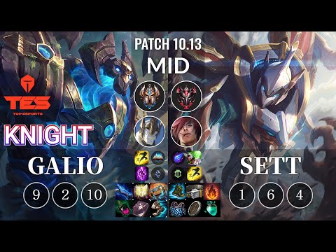 TES knight Galio vs Sett Mid - KR Patch 10.13