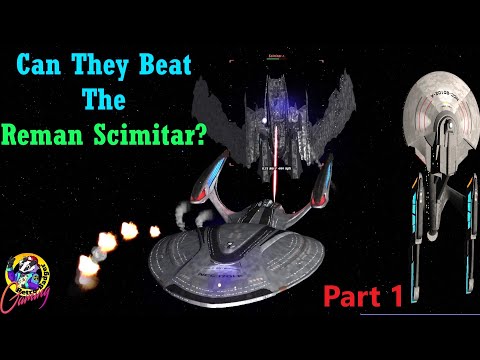 USS Enterprise F & Titan-A VS Reman Scimitar -  PART 1 Star Trek Ship Battles - Bridge Commander