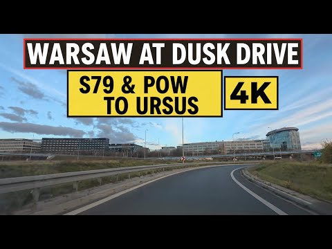 Driving Warsaw at Sunset 🌇 Relaxing Highway Ambience (S79 Expressway) | 4K