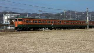preview picture of video 'ＪＲ信越本線で活躍する湘南色 115系電車 115 series EMU train'