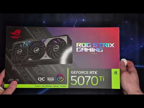 ASUS ROG Strix GeForce RTX 5070 Ti OC Edition 16GB GDDR7 Graphics Card (PCIe 5.0, HDMI/DP 2.1, 3.2-slot, Axial-tech fans, MaxContact design with vapor chamber - product video
