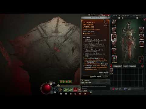 Diablo IV - Bone Spear Necromancer - my current items